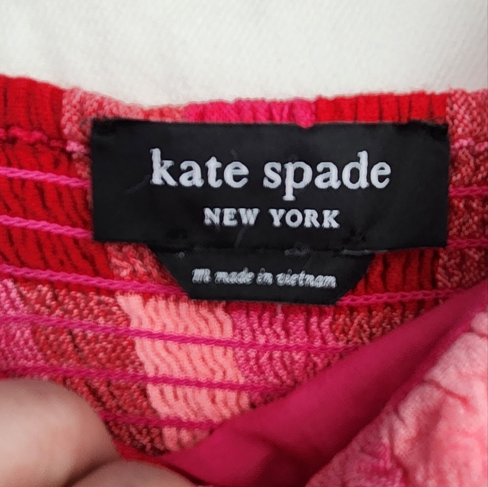 kate spade Pink and Red Gingham Midi Dress - Picture 6 of 9